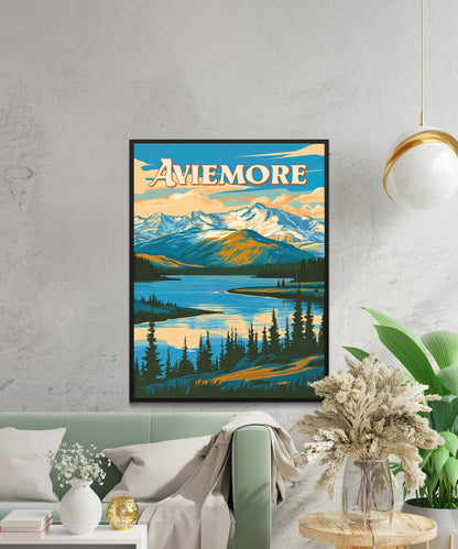 Aviemore Vintage Travel Poster - Nature’s Highland Gem