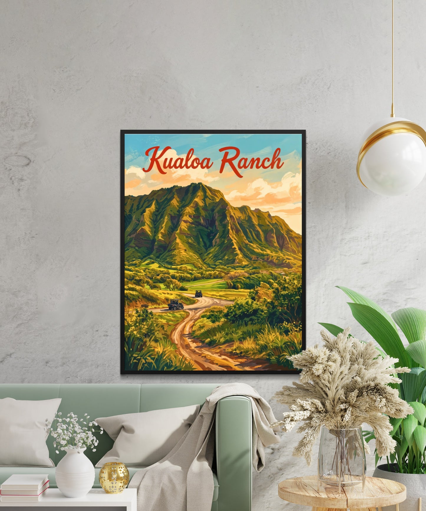 Kualoa Ranch Vintage Travel Poster - Hawaii