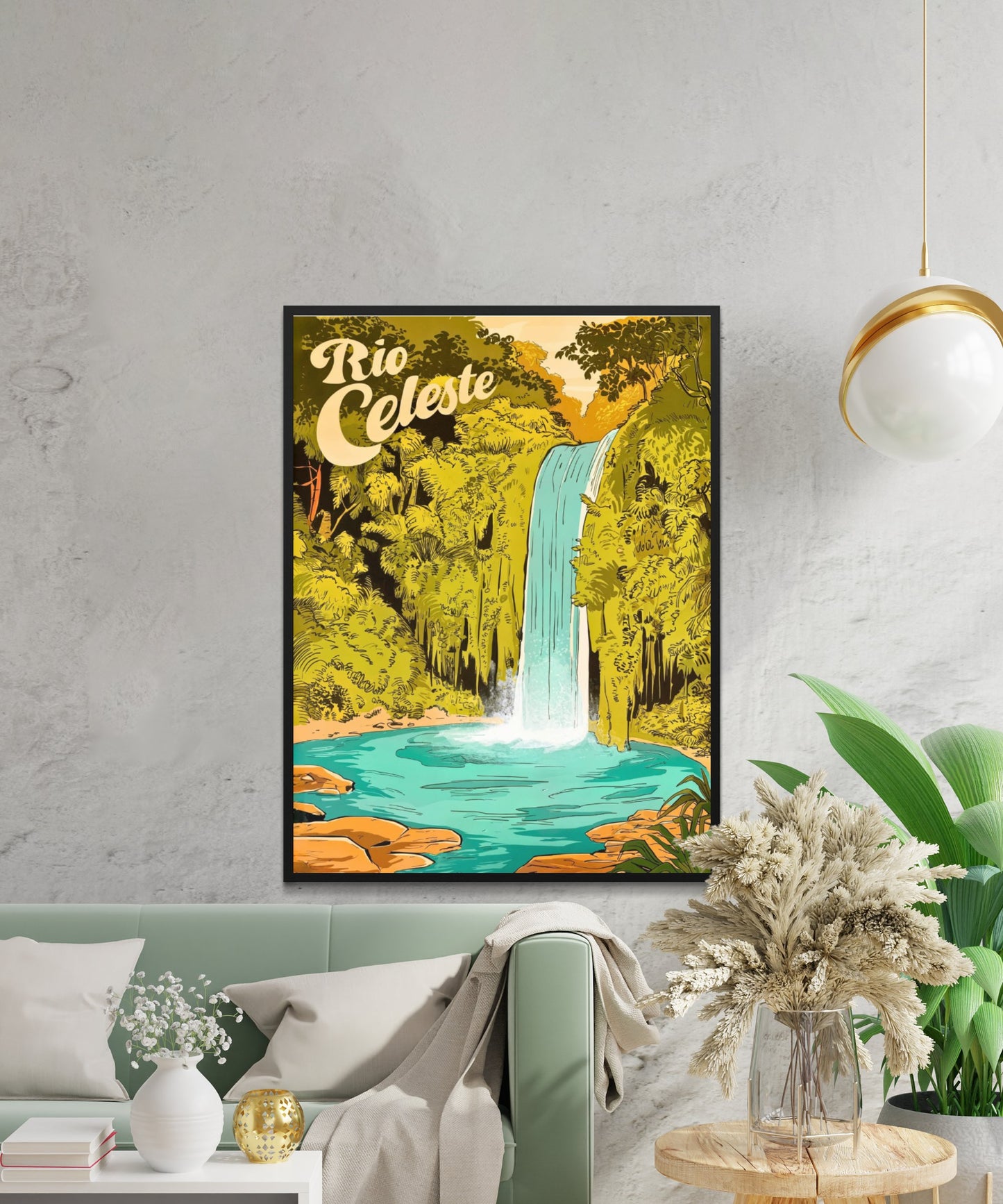Rio Celeteste Vintage Travel Poster - Costa Rica