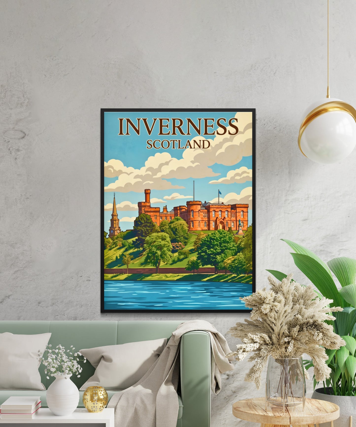 Inverness Vintage Travel Poster- Scotland by the River