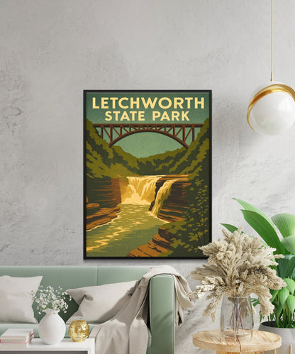 Letchworth State Park Vintage Travel Poster - The Grand Canyon of the East