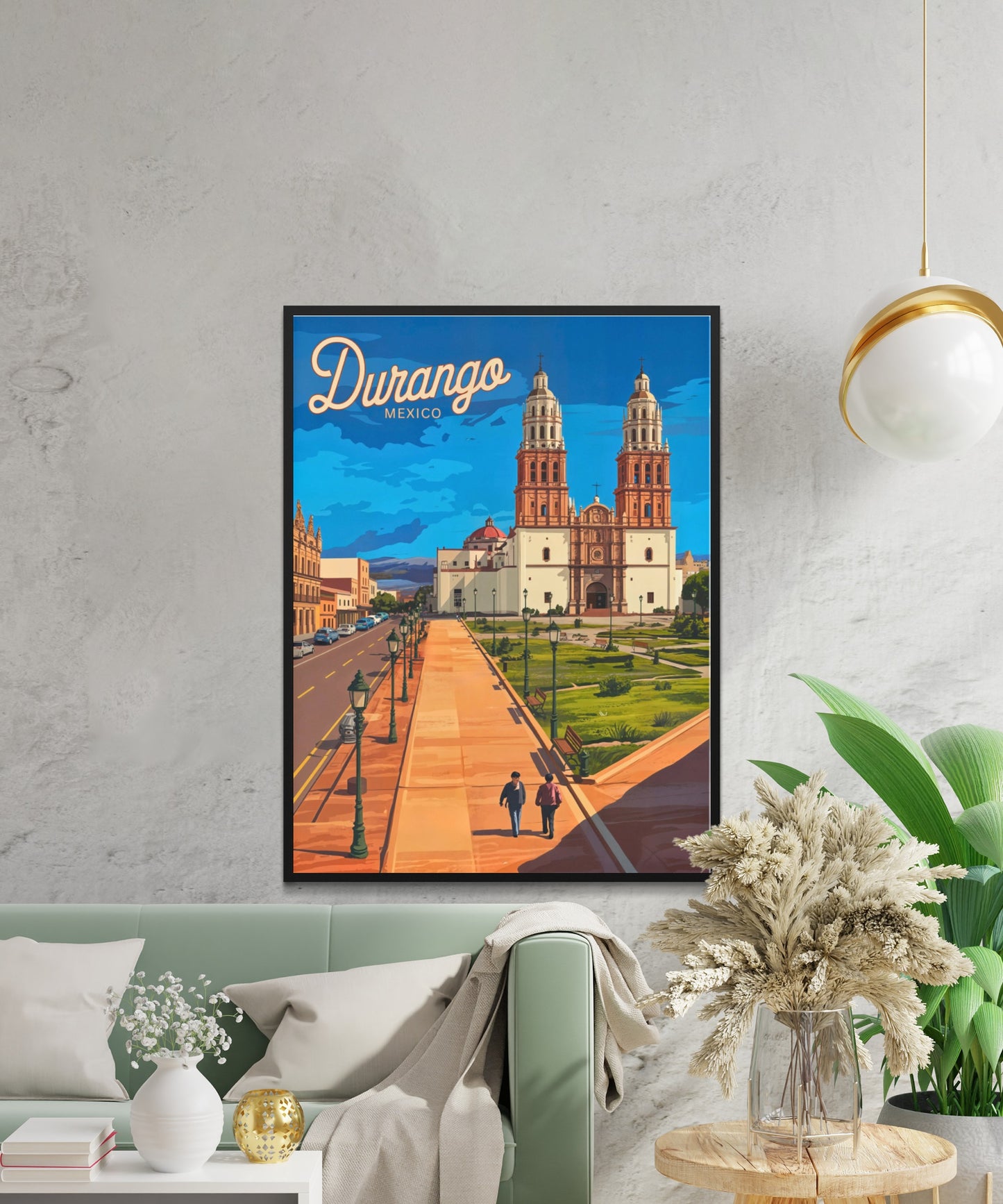 Durango, Mexico Vintage Travel Poster - City of Towers and Faith