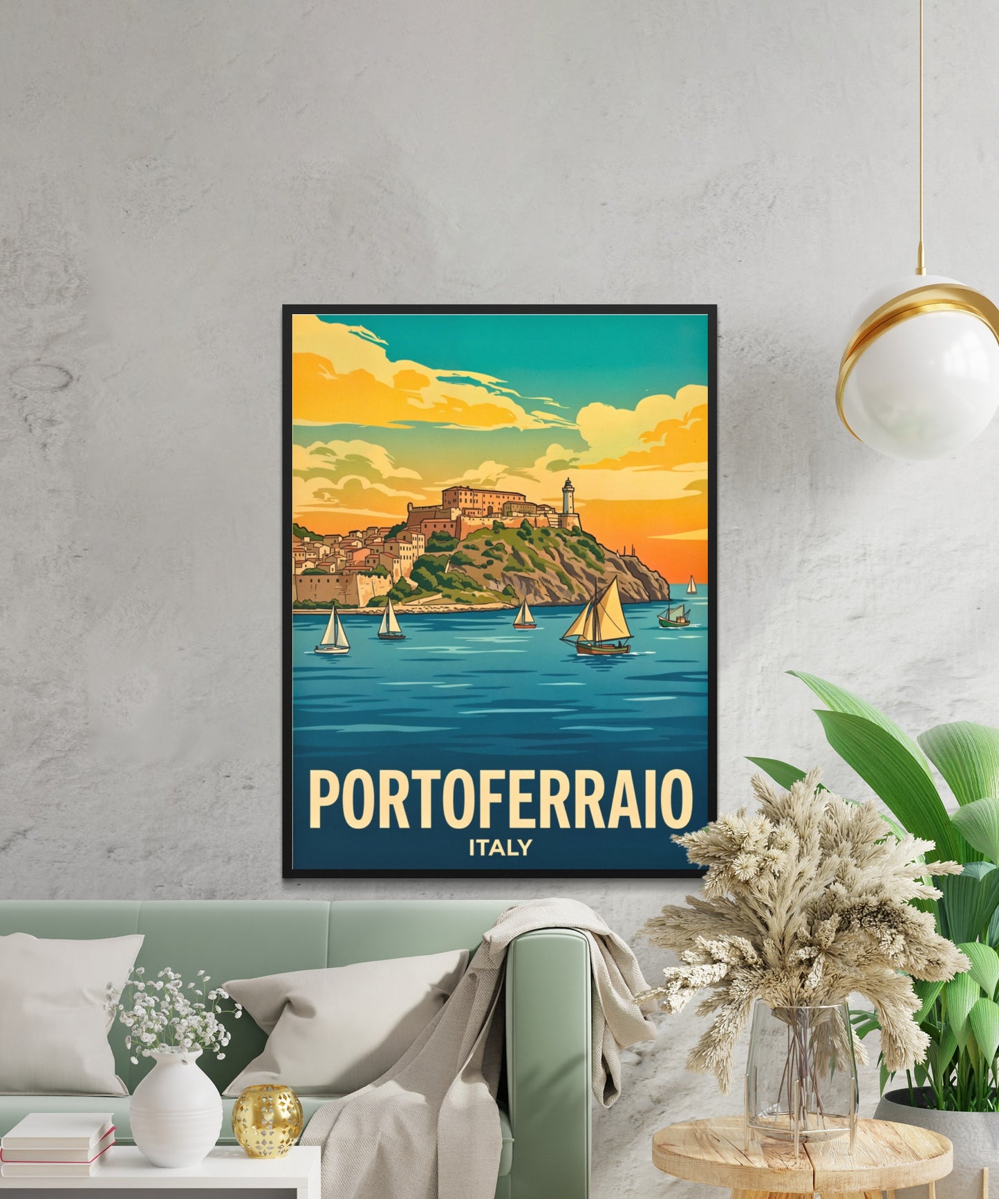 Portoferraio Vintage Travel Poster - Mediterranean Splendor