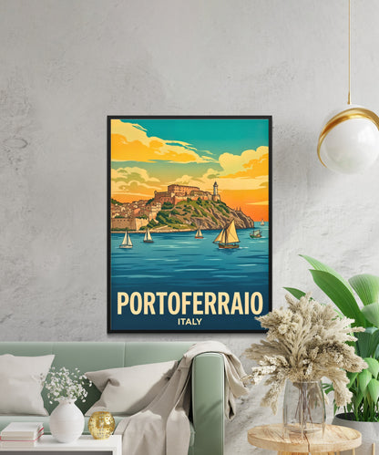 Portoferraio Vintage Travel Poster - Mediterranean Splendor