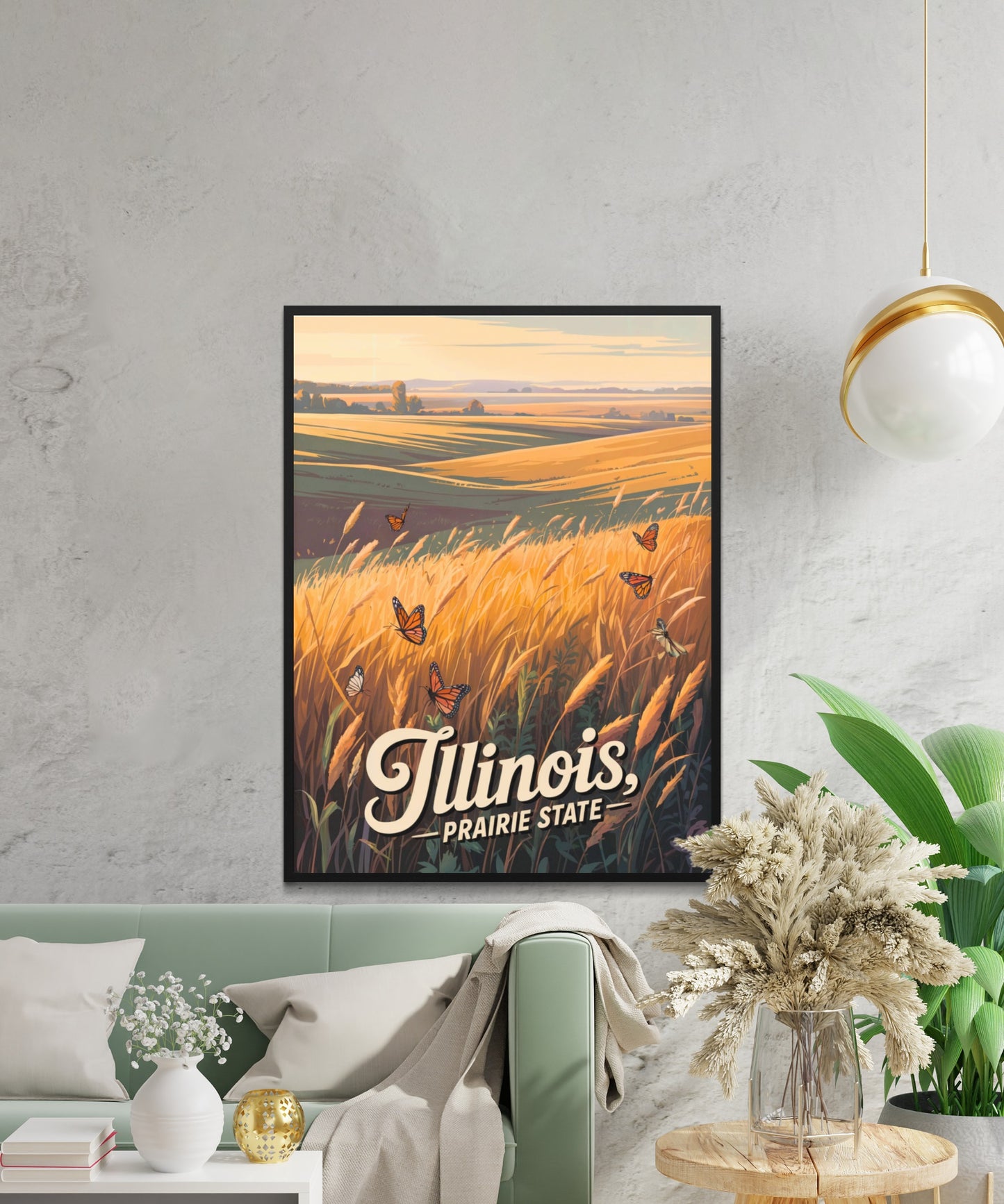 Illinois Vintage Travel Poster -  The Great Illinois Plains
