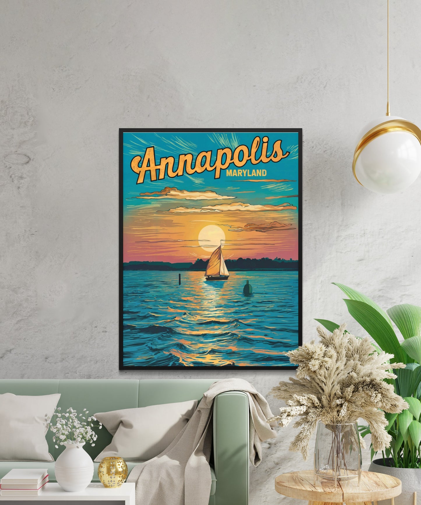 Annapolis Vintage Travel Poster - Nautical Heart of Maryland