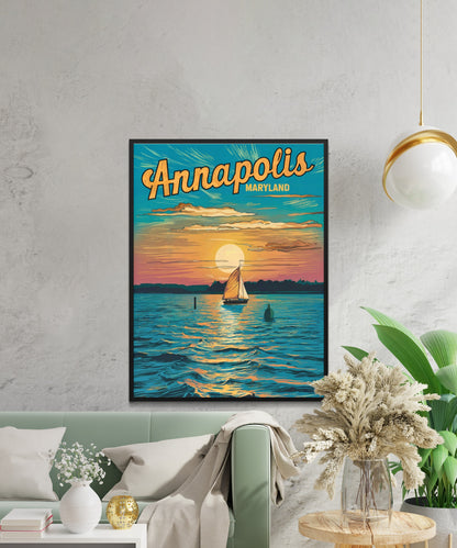 Annapolis Vintage Travel Poster - Nautical Heart of Maryland