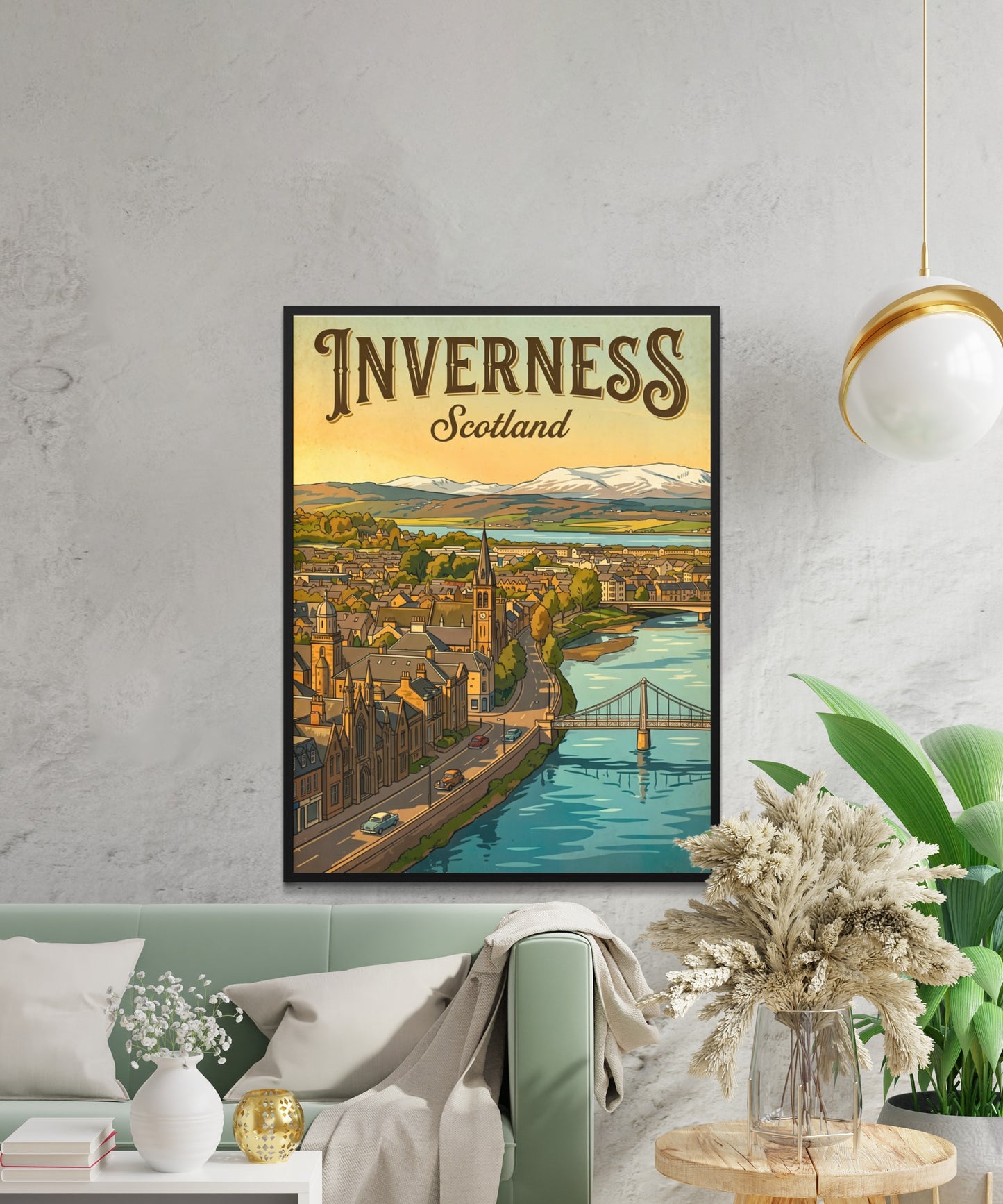 Inverness Vintage Travel Poster - Northern Urban Calm