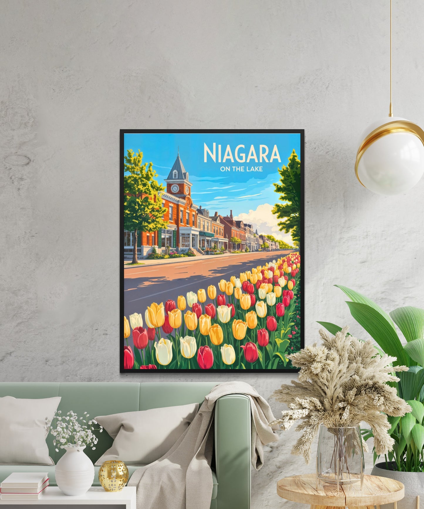 Niagara-on-the-Lake Vintage Travel Poster - Floral Charm of Queen Street