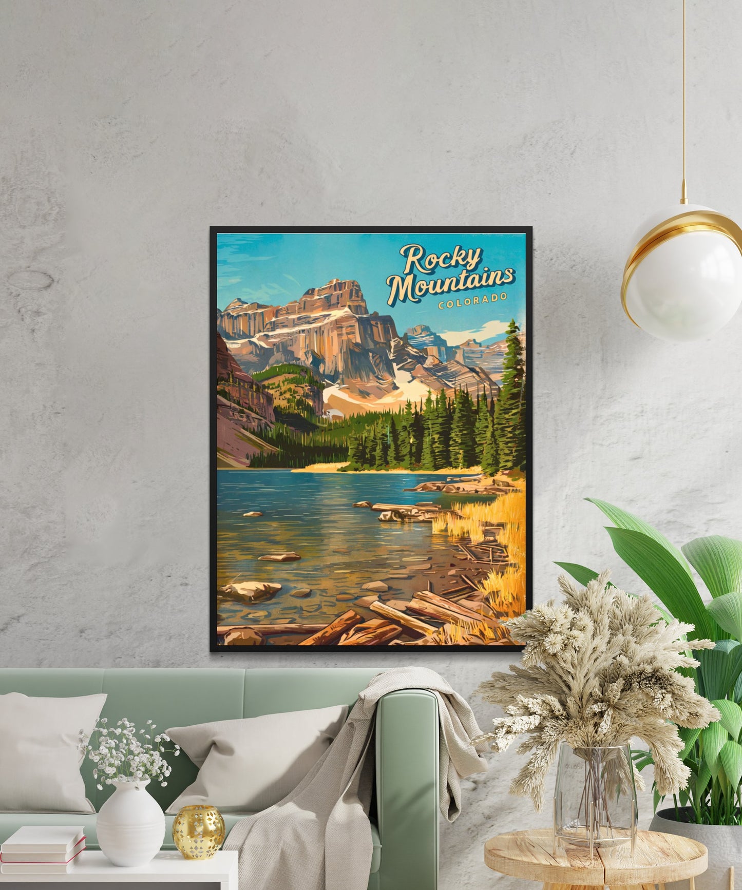 Rocky Mountains Vintage Travel Poster