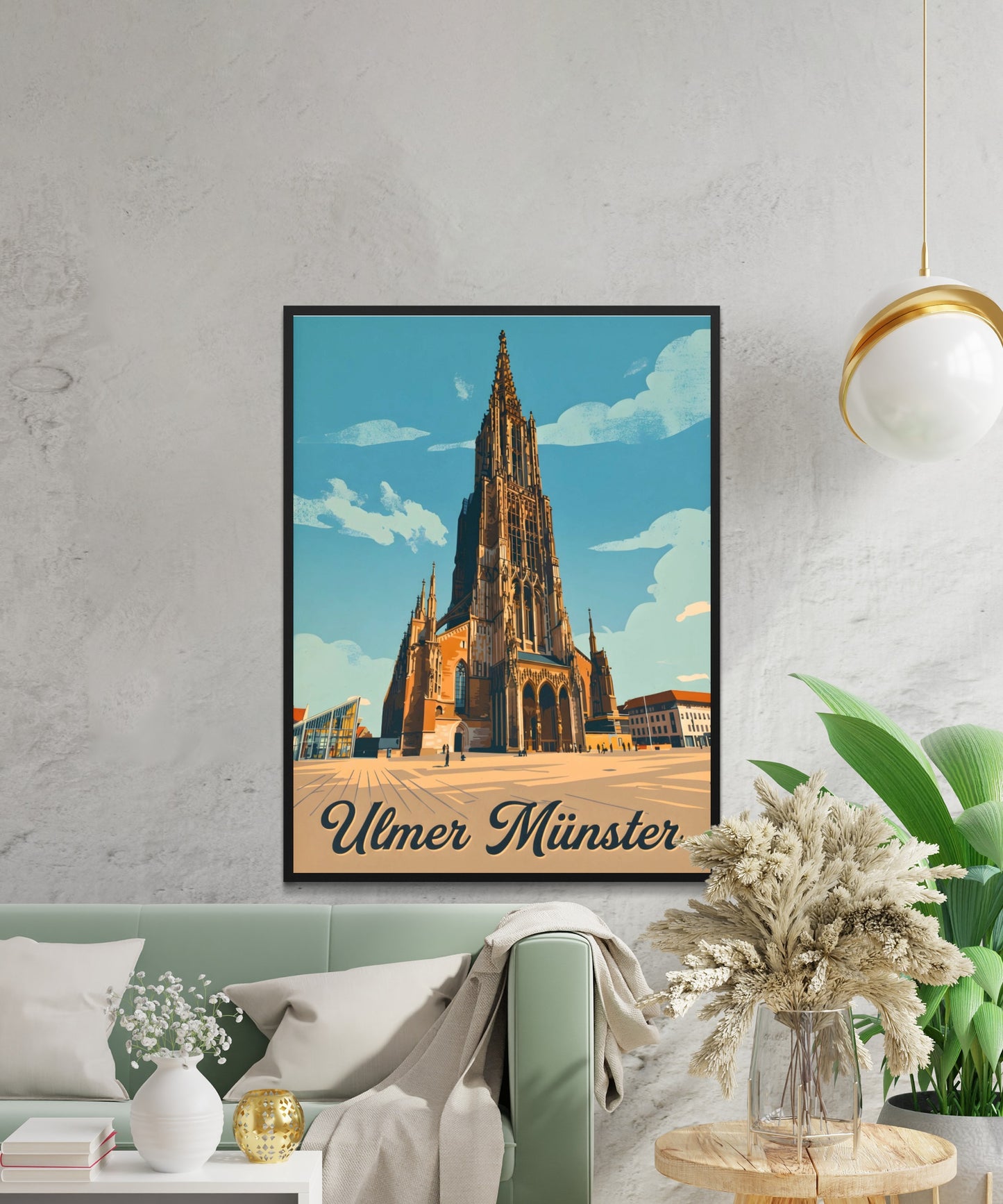 Ulmer Münster Vintage Travel Poster - Majestic Church