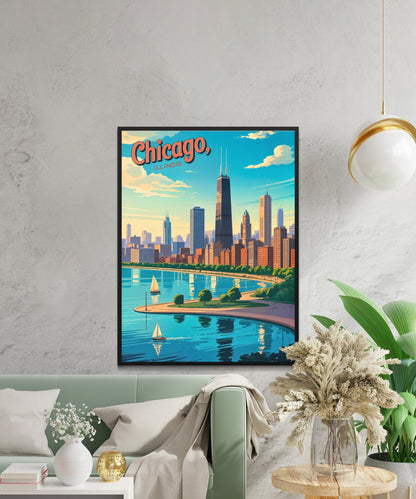 Chicago Vintage Travel Poster - The Windy City