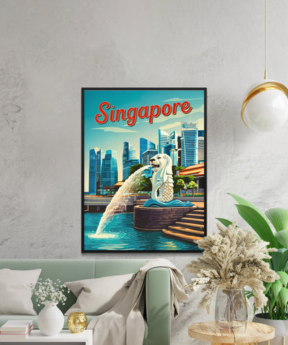 Singapore Vintage Travel Poster