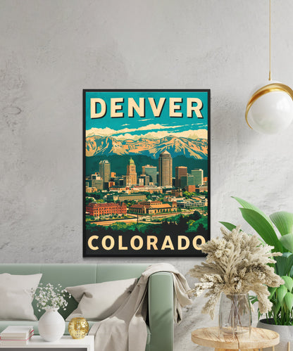 Denver Vintage Travel Poster