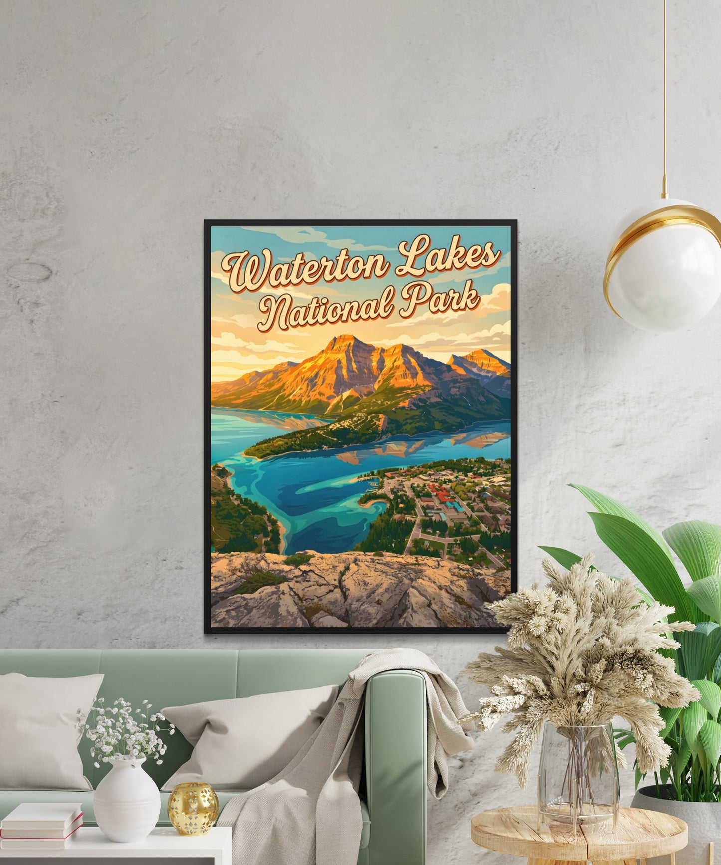 Waterton Lakes National Park Vintage Travel Poster