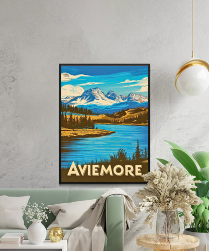 Aviemore Vintage Travel Poster - Scottish Highlands
