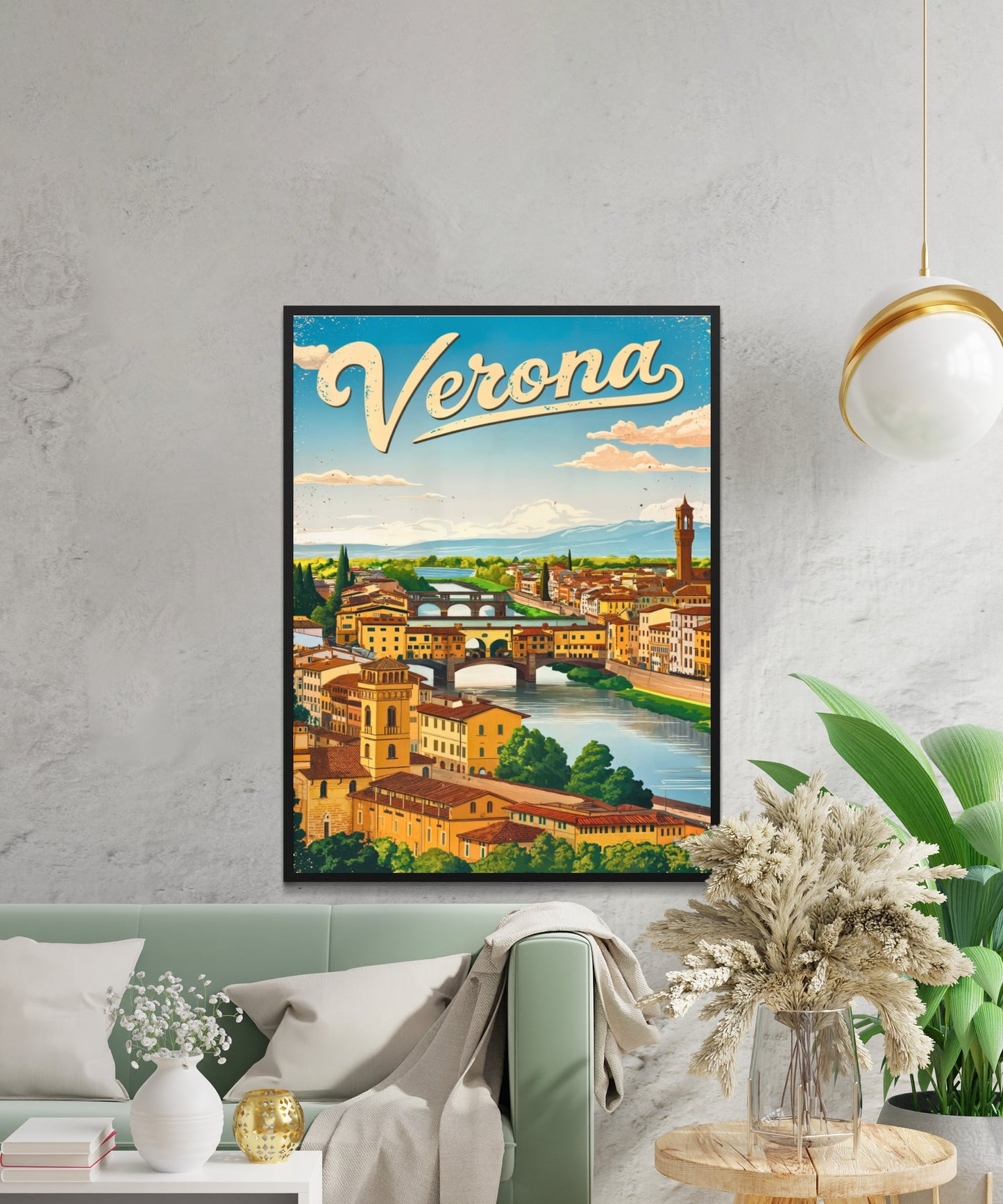 Verona, Italy Vintage Travel Poster - Where Love Lives Forever