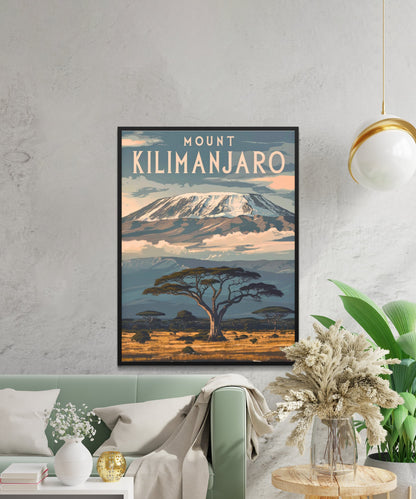 Mount Kilimanjaro Vintage Travel Poster