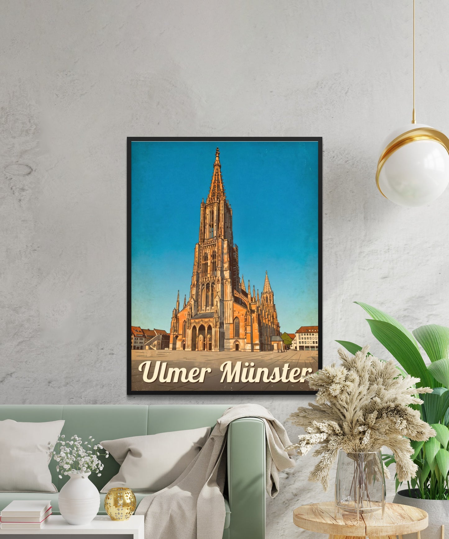 Ulmer Münster Vintage Travel Poster - Germany The Tallest Church Tower