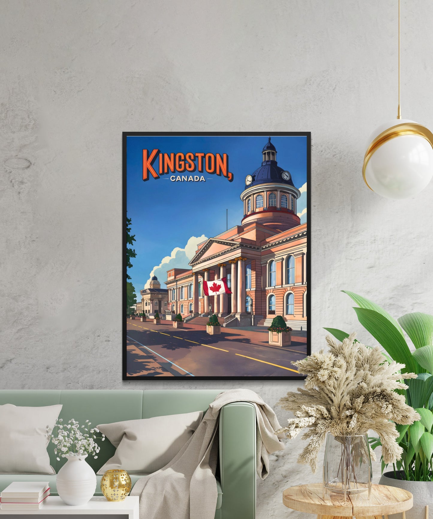 Kingston Vintage Travel Poster - The Heart of Downtown