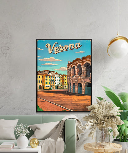 Verona, Italy Vintage Travel Poster - Discover the Magic of Verona