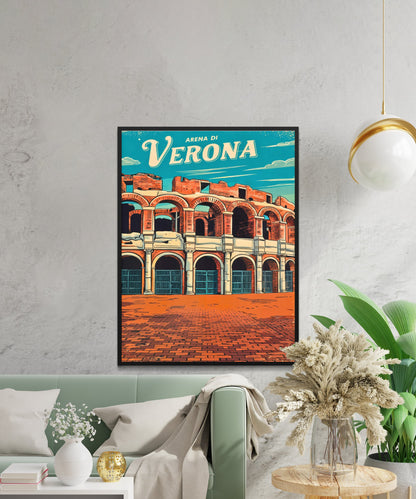 Verona, Italy Vintage Travel Poster - Italy's Historical Site