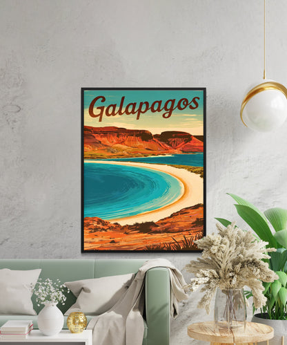 Galapagos Vintage Travel Poster