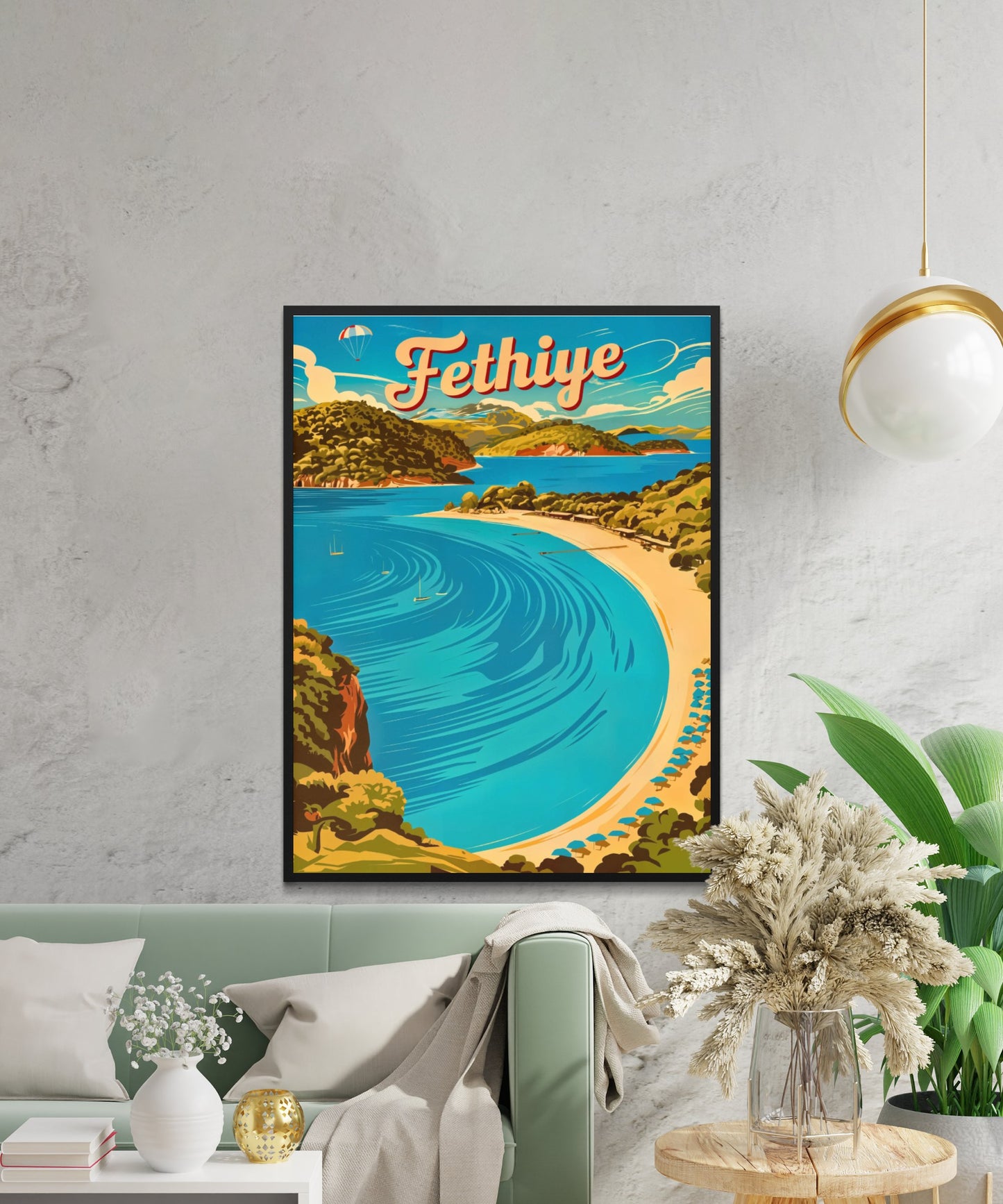 Fethiye Vintage Travel Poster - Turkey Ölüdeniz