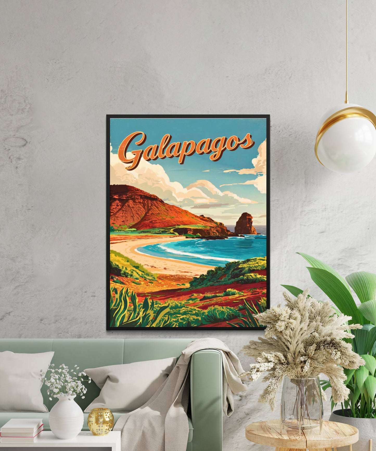 Galapagos Vintage Travel Poster - Captivating Beach Spot View