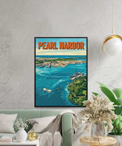 Pearl Harbor Vintage Travel Poster