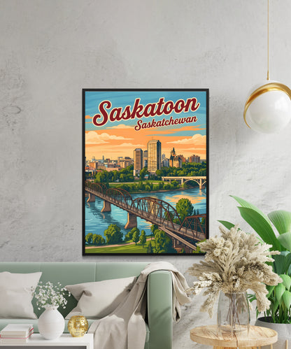 Saskatoon Vintage Travel Poster - Canada