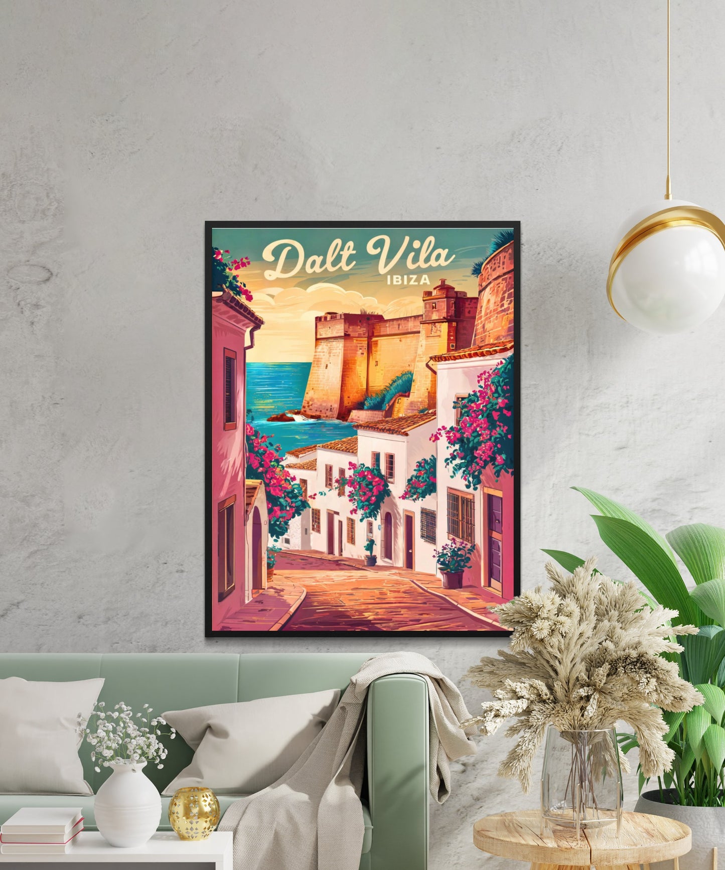 Dalt Vila Vintage Travel Poster - Mesmerizing Street View in Ibiza