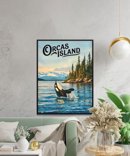 Orcas Island Vintage Travel Poster -  Washington