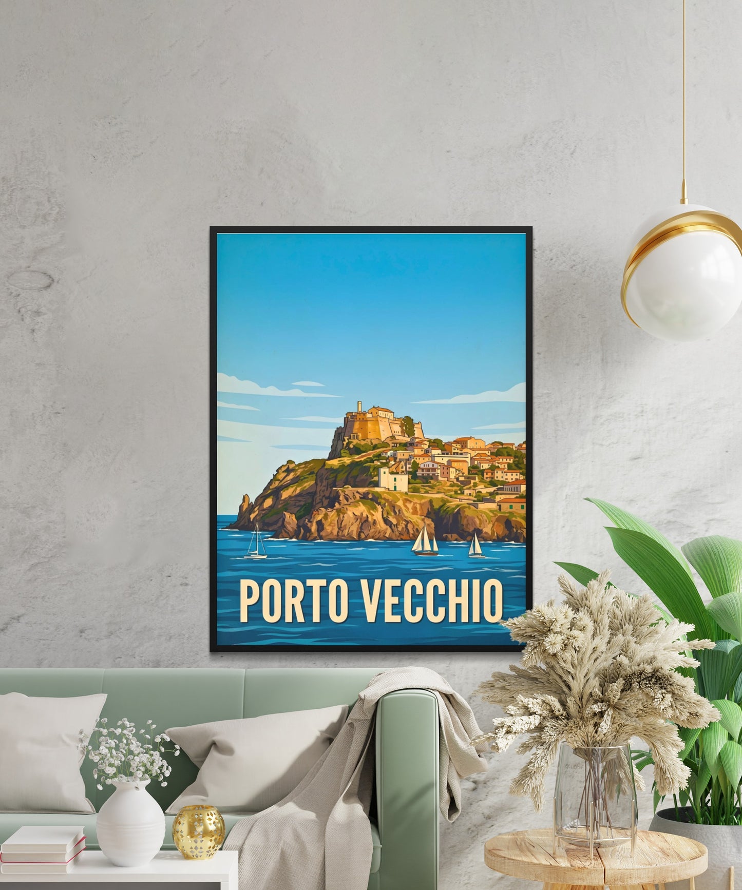 Porto Vecchio Vintage Travel Poster - Mediterranean Haven