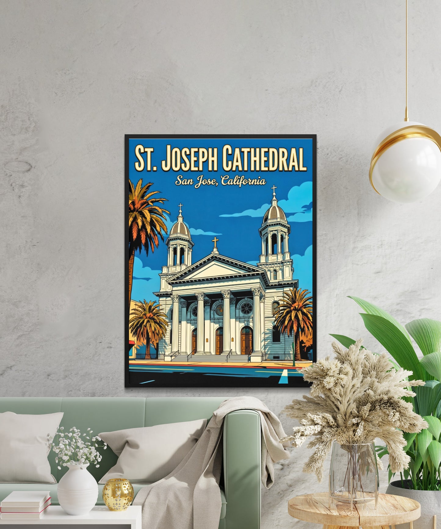 St. Joseph Cathedral Vintage Travel Poster -  Faith in the Heart of Silicon Valley