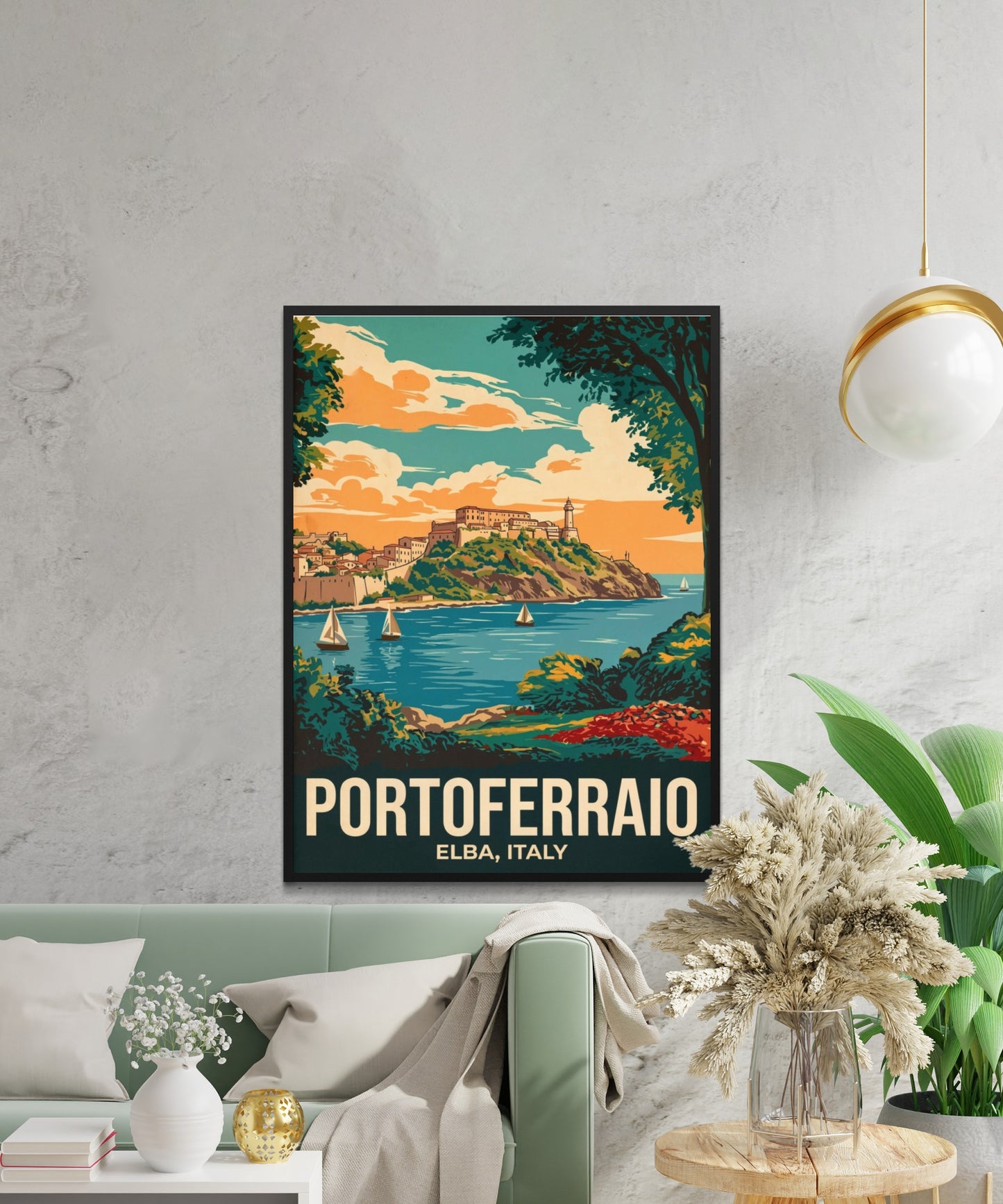 Portoferraio Vintage Travel Poster  - Fortress by the Sea