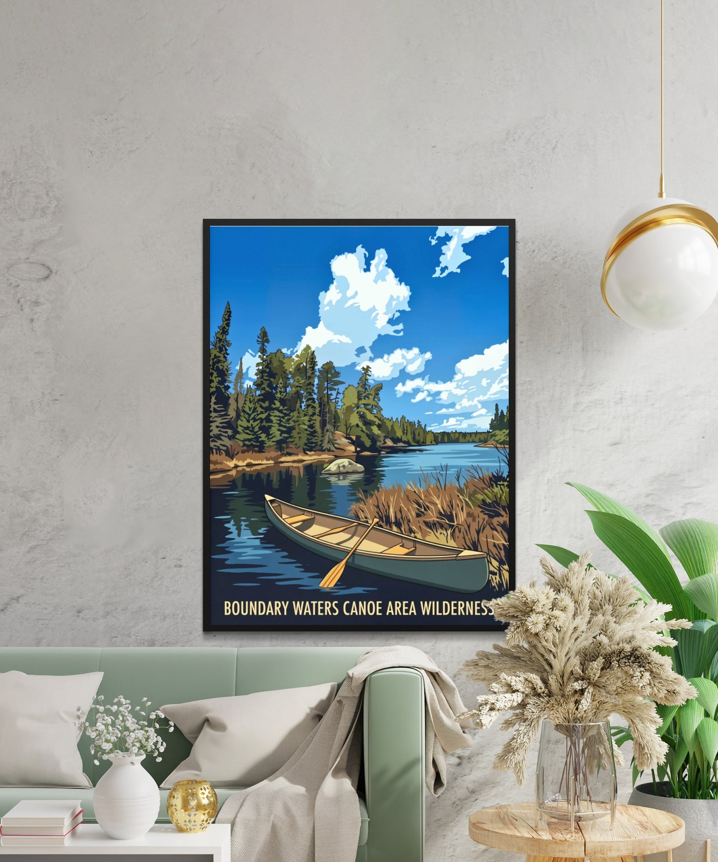 Boundary Waters Canoe Area Wilderness Vintage Travel Poster - Wild Lakes of Minnesota