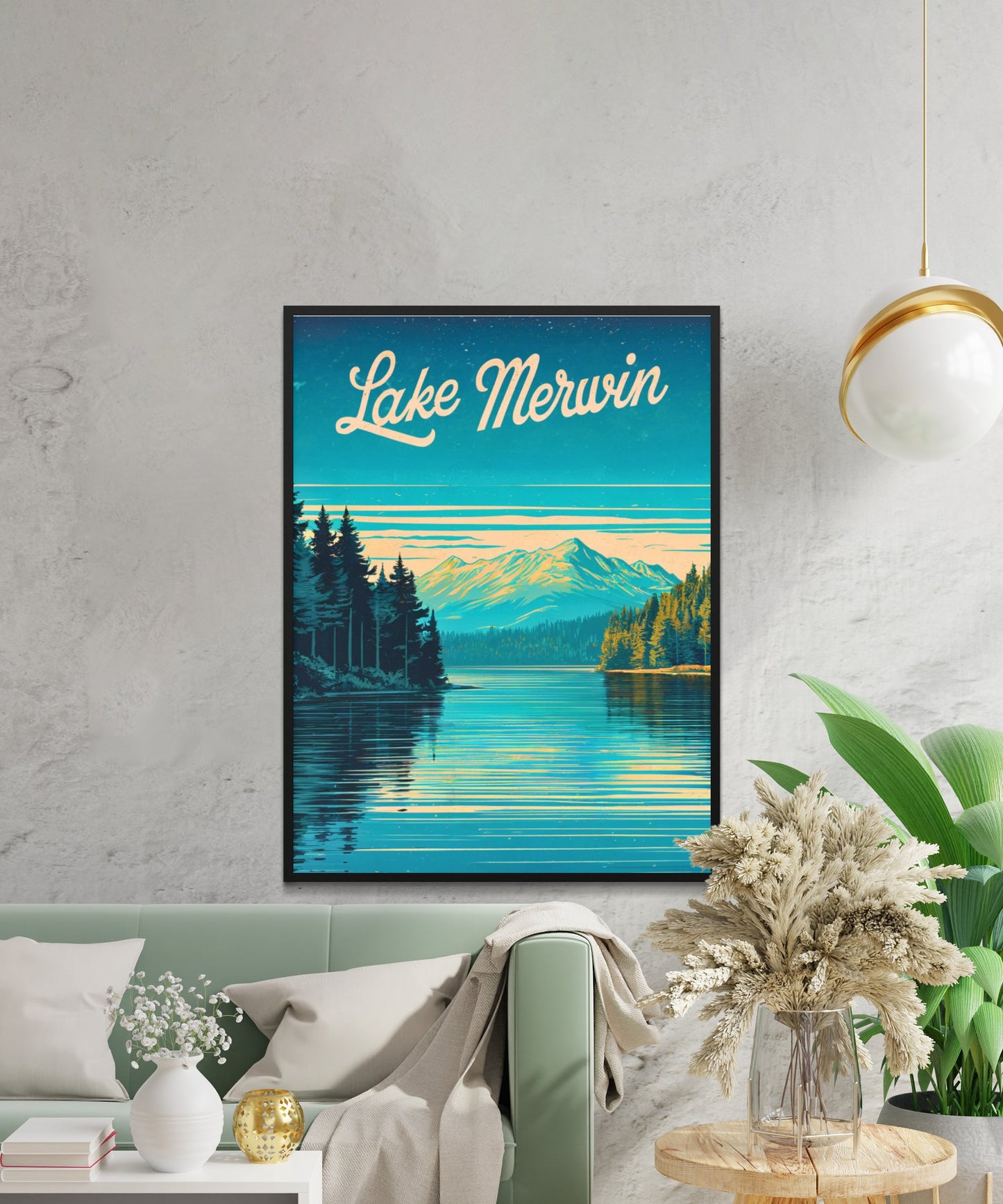 Lake Merwin Vintage Travel Poster - Explore the Beauty of Lake in Washington