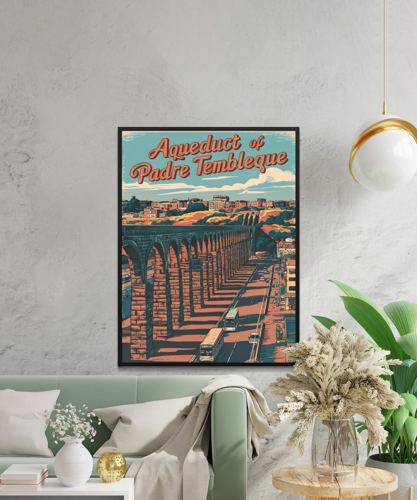 Aqueduct of Padre Tembleque Vintage Travel Poster