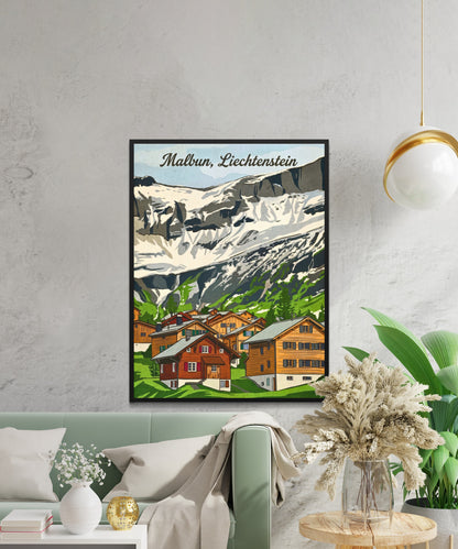 Malbun Vintage Travel Poster - Liechtenstein