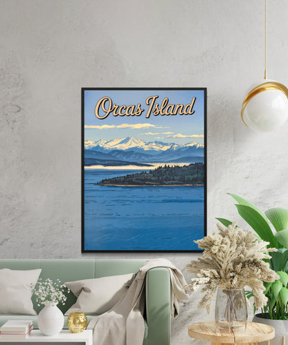 Orcas Island Vintage Travel Poster -  Eastsound Charm