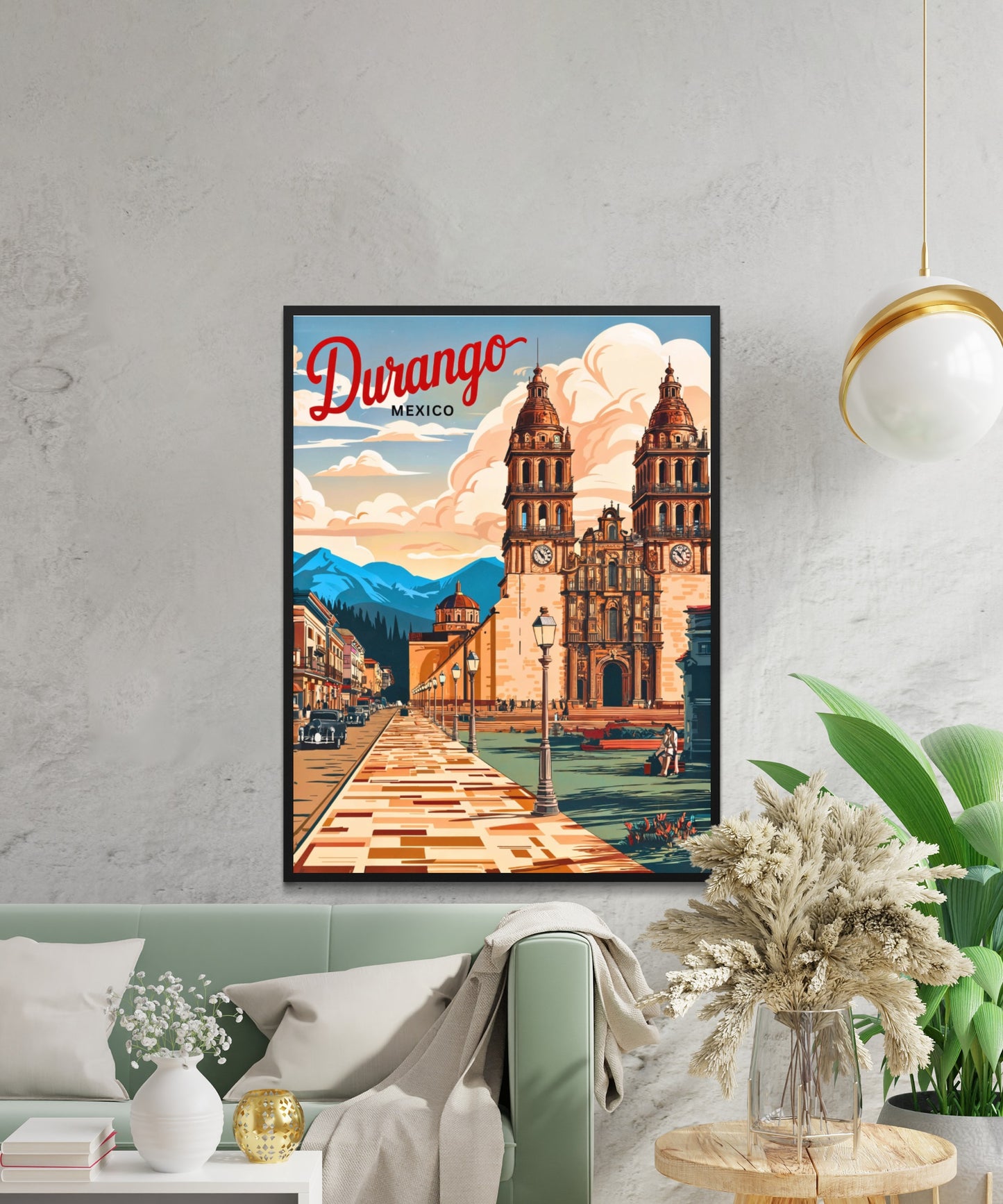 Durango, Mexico Vintage Travel Poster - Captivating Cathedral