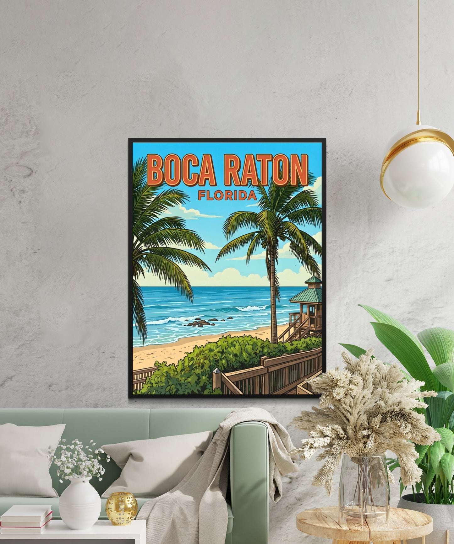Boca Raton Vintage Travel Poster - Florida’s Elegant Shore