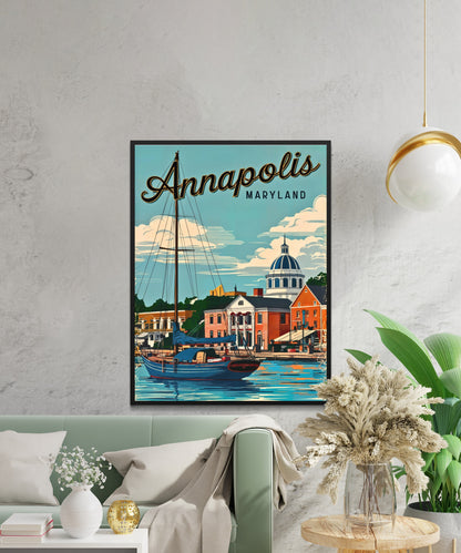 Annapolis Vintage Travel Poster - Historic Charm of Maryland