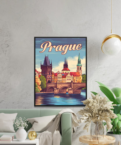 Prague Vintage Travel Poster - Spain