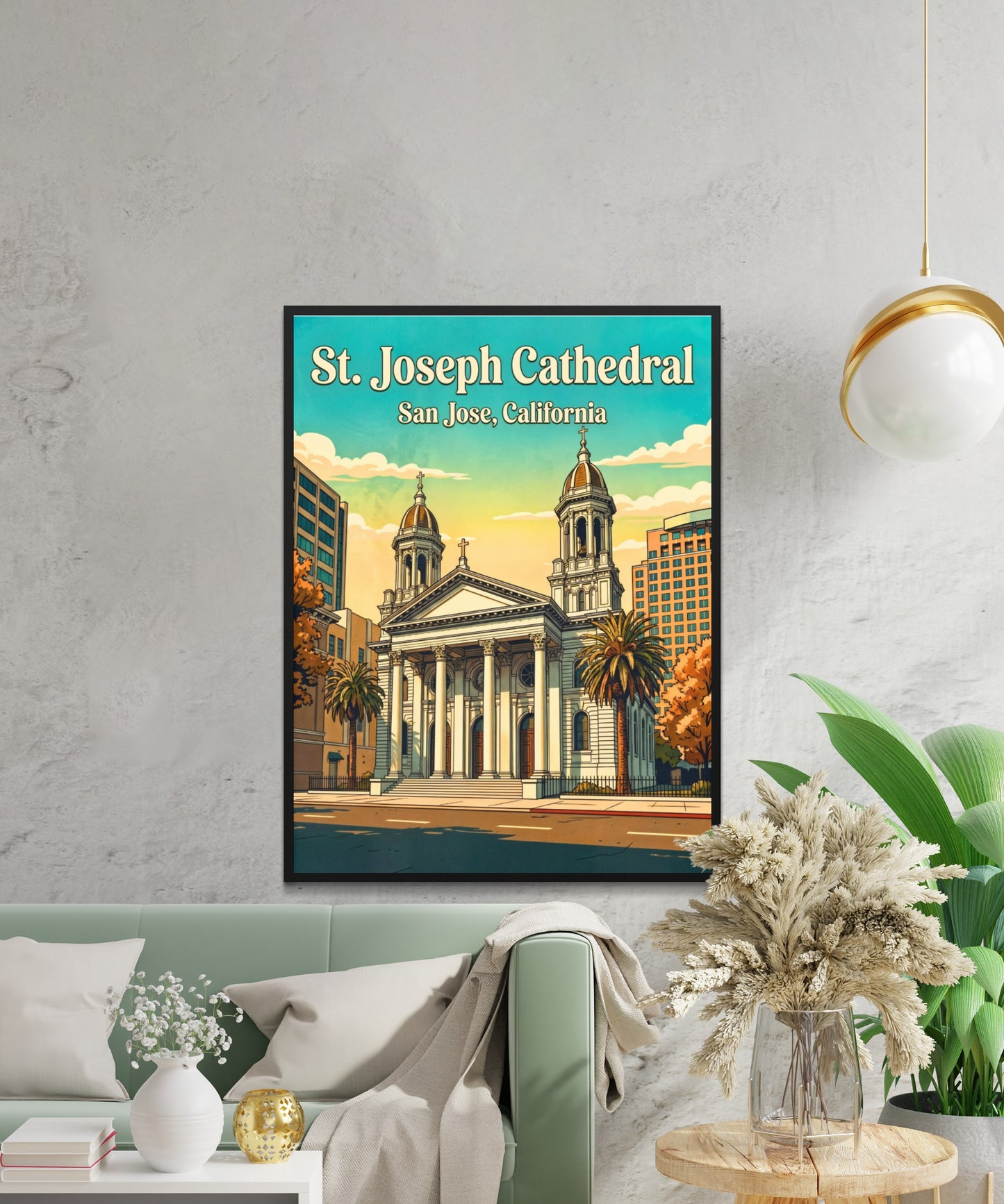 St. Joseph Cathedral Vintage Travel Poster -  Historic Grace