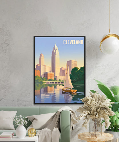 Cleveland Vintage Travel Poster - Rock & Roll Capital