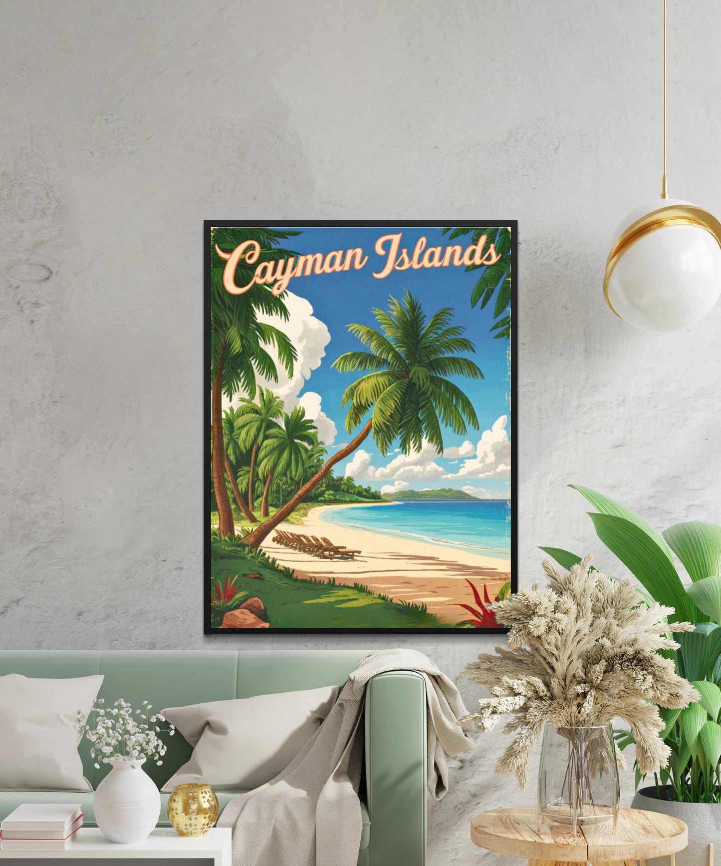 Cayman Islands Vintage Travel Poster - Scenic Coastal Views