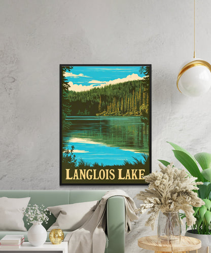 Langlois Lake Vintage Travel Poster