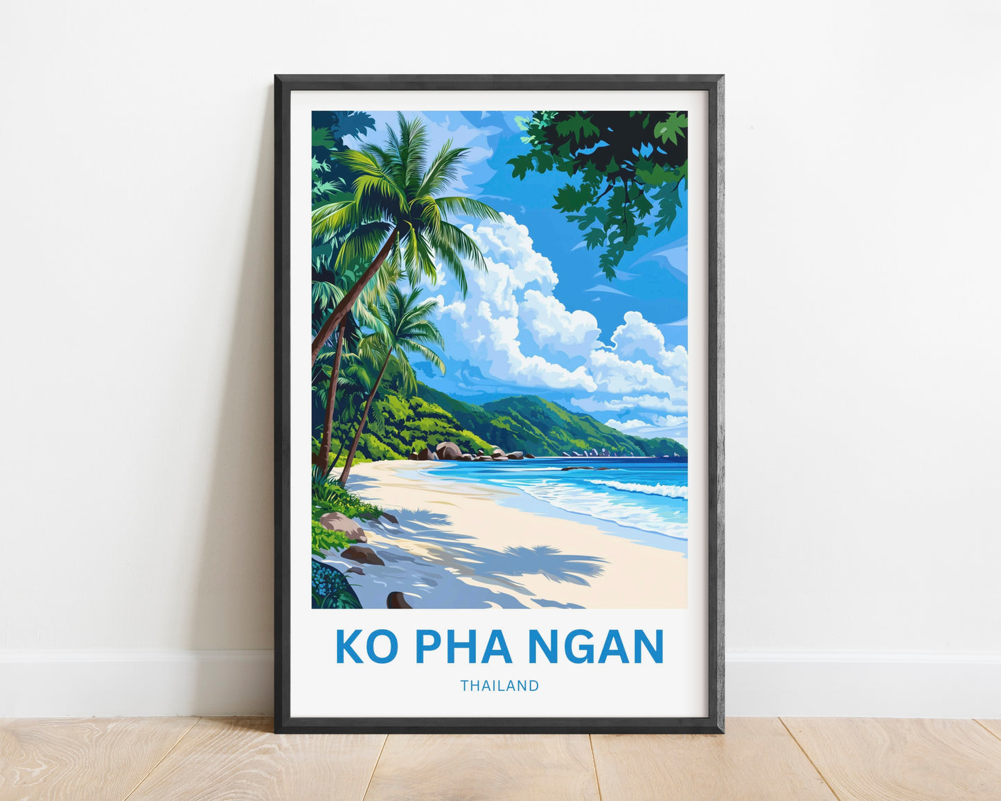 Ko Pha Ngan Travel Poster - Thailand Tropical Beach